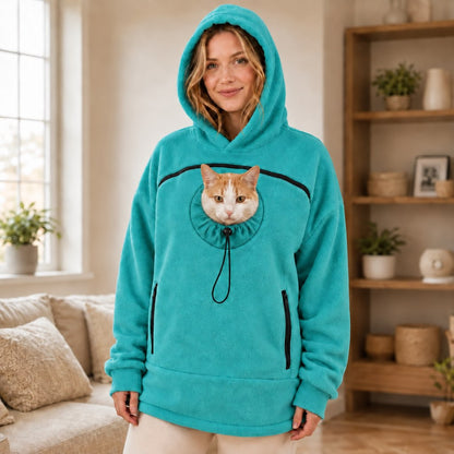 Ortekor Hands-Free Pet Carrier Hoodie – Cozy Front Pouch for Cats & Small Dogs at Home & Everyday Outings