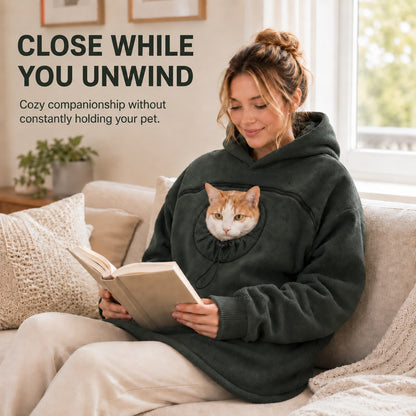 Ortekor Hands-Free Pet Carrier Hoodie – Cozy Front Pouch for Cats & Small Dogs at Home & Everyday Outings