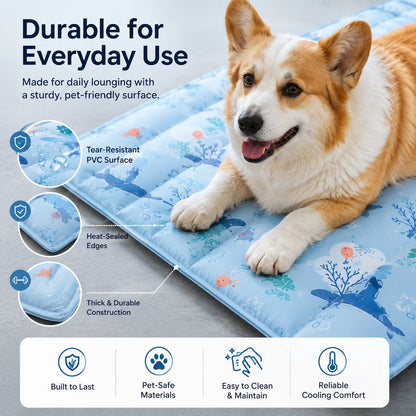 Ortekor Cooling Gel Pet Mat for Hot Days at Home, Crates & Travel - Waterproof Chill Pad for Dogs & Cats
