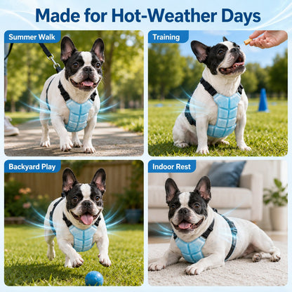 Ortekor Reusable PCM Pet Cooling Vest for Summer Walks & Outdoor Play - No Electricity Cooling Harness for Dogs & Cats