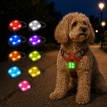 Ortekor Clip-On Pet Safety Light for Night Walks - Helps Dogs & Cats Stay Visible After Dark