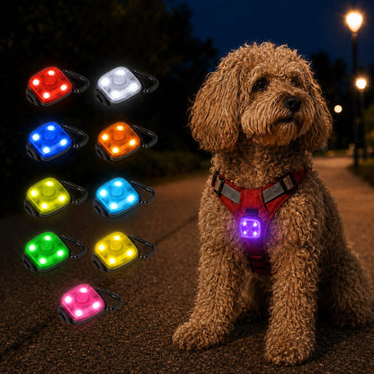 Ortekor Clip-On Pet Safety Light for Night Walks - Helps Dogs & Cats Stay Visible After Dark