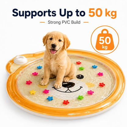 Ortekor Pet Splash Water Mat for Cats & Dogs – Cooling Summer Play Pad for Bored Pets