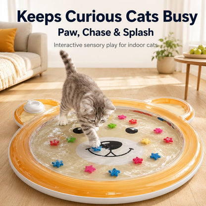 Ortekor Pet Splash Water Mat for Cats & Dogs – Cooling Summer Play Pad for Bored Pets