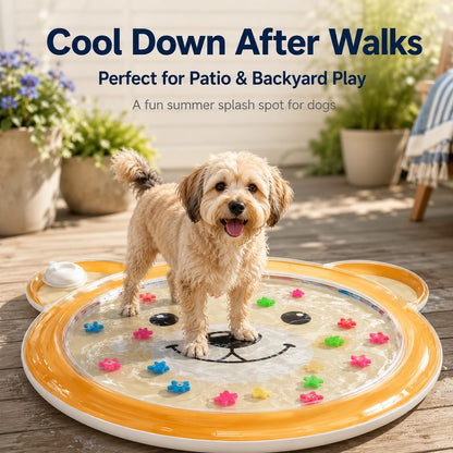 Ortekor Pet Splash Water Mat for Cats & Dogs – Cooling Summer Play Pad for Bored Pets