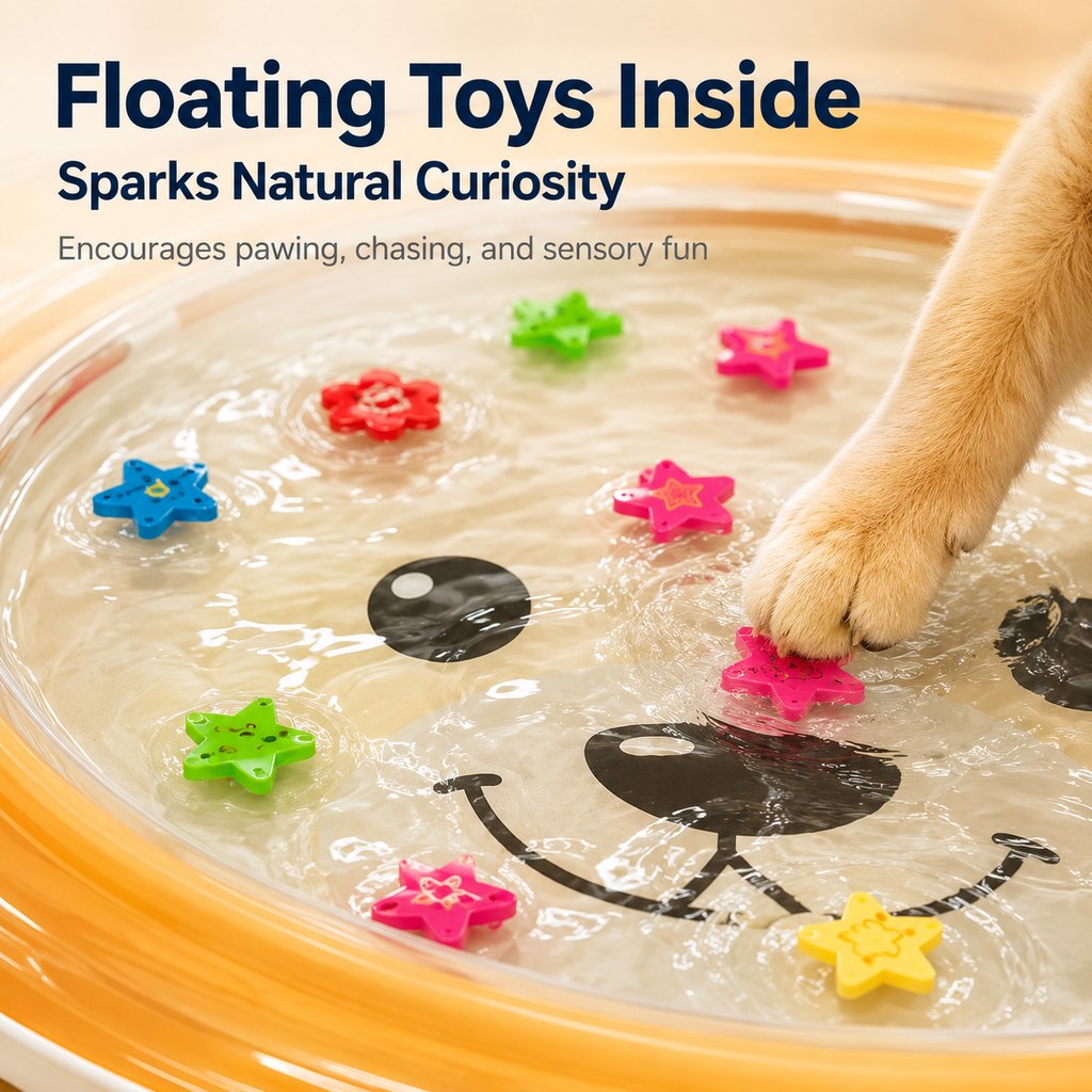 Ortekor Pet Splash Water Mat for Cats & Dogs – Cooling Summer Play Pad for Bored Pets