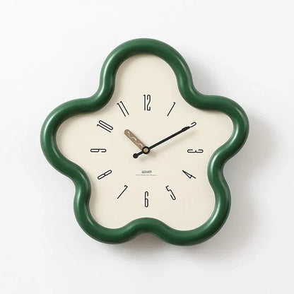 Decorative Blossom Wall Clock with Swinging Pendulum – Quiet Quartz Movement for Bedroom, Living Room & Home Office