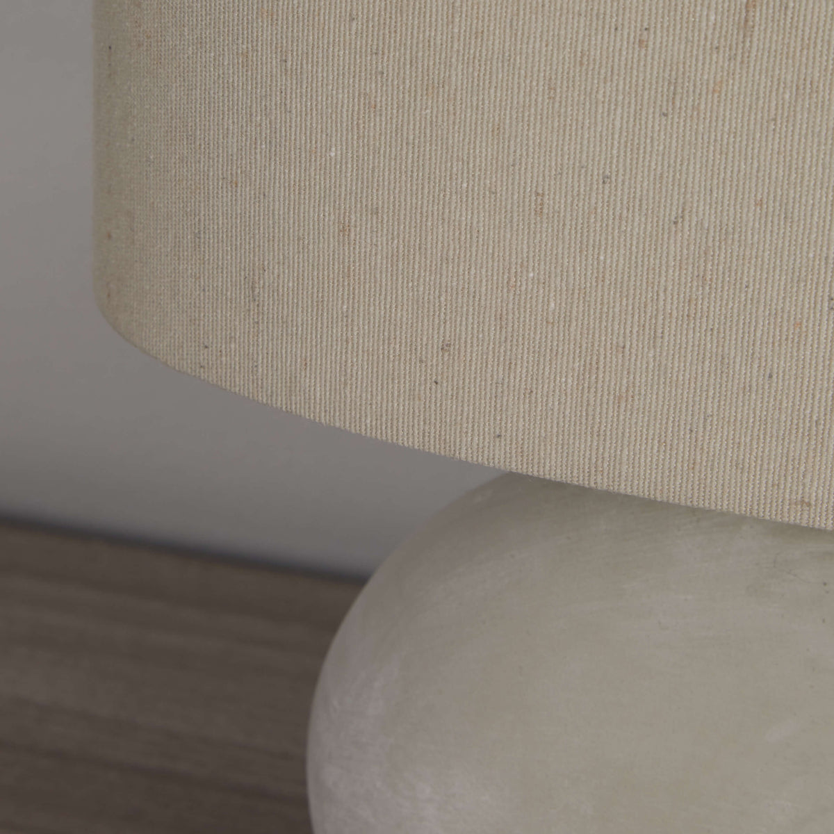 Elegant Grey Ceramic Table Lamp with Cream Shade | Modern Design for Living Room & Bedroom