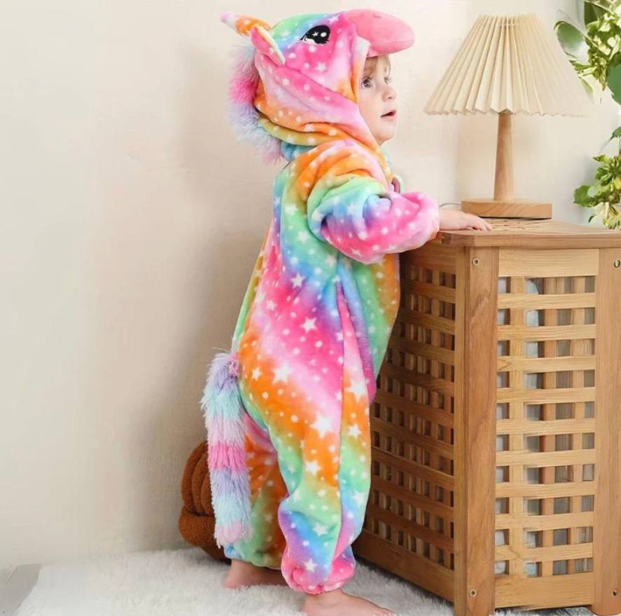 Cozy Kids Animal Onesie Warm Fleece Jumpsuit