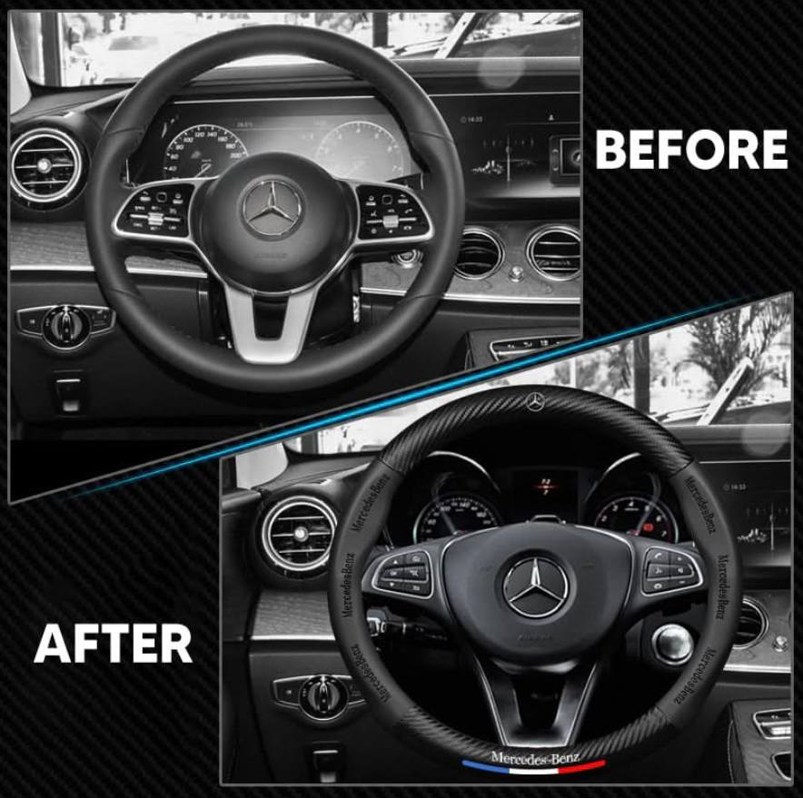 Premium Leather Steering Wheel Grip Cover