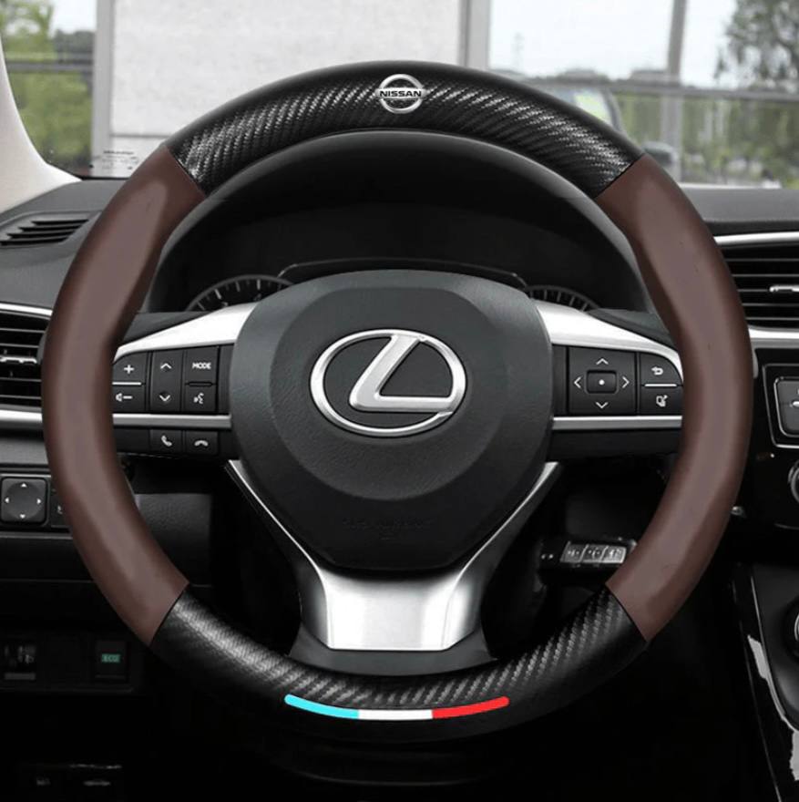 Premium Leather Steering Wheel Grip Cover