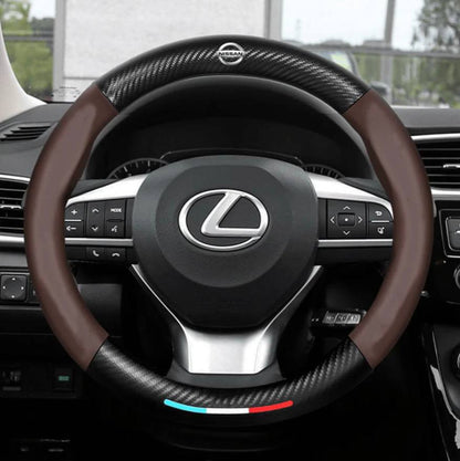 Premium Leather Steering Wheel Grip Cover
