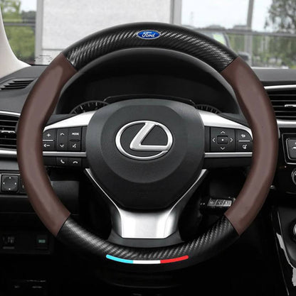 Premium Leather Steering Wheel Grip Cover