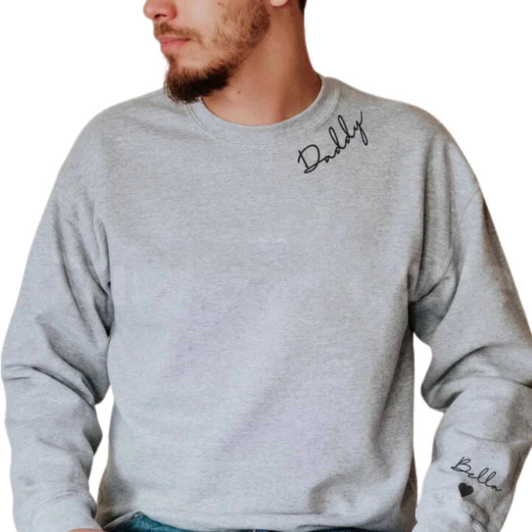 Customizable Sweatshirt with Name on Sleeve