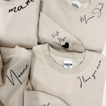 Customizable Sweatshirt with Name on Sleeve