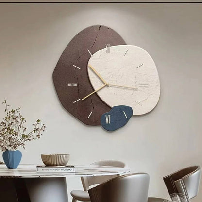 Rustic Wooden Wall Clock with Warm LED Glow