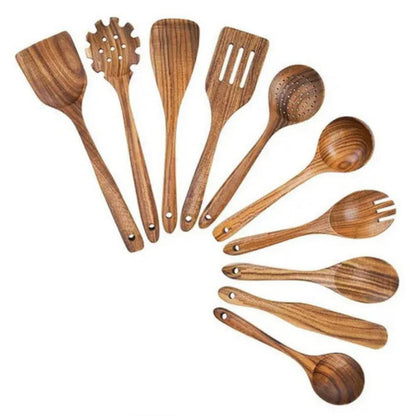 Rustic Wooden Kitchen Tool Set, Durable and Stylish