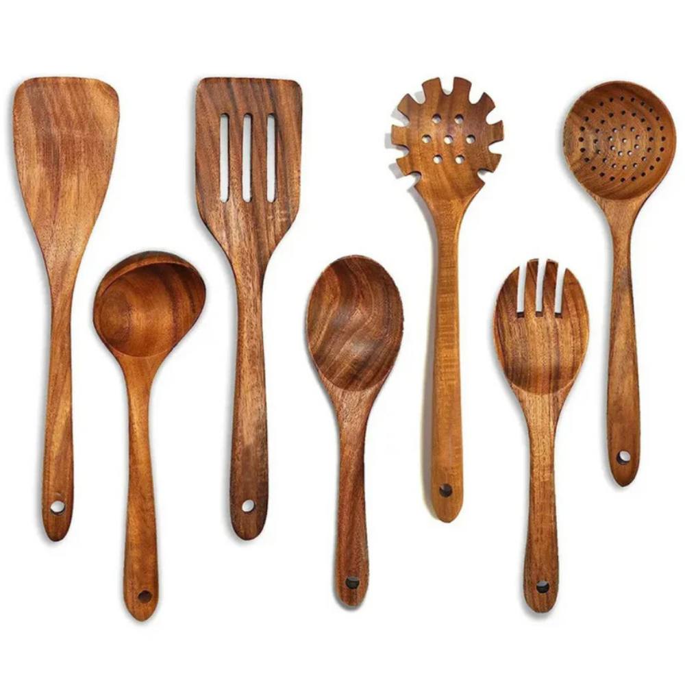 Rustic Wooden Kitchen Tool Set, Durable and Stylish