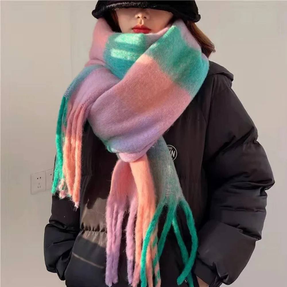 Luxurious Plush Multicolor Cashmere Scarf