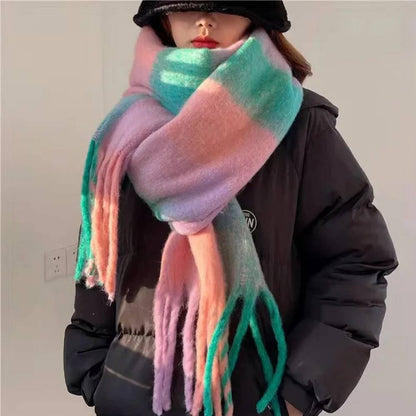 Luxurious Plush Multicolor Cashmere Scarf