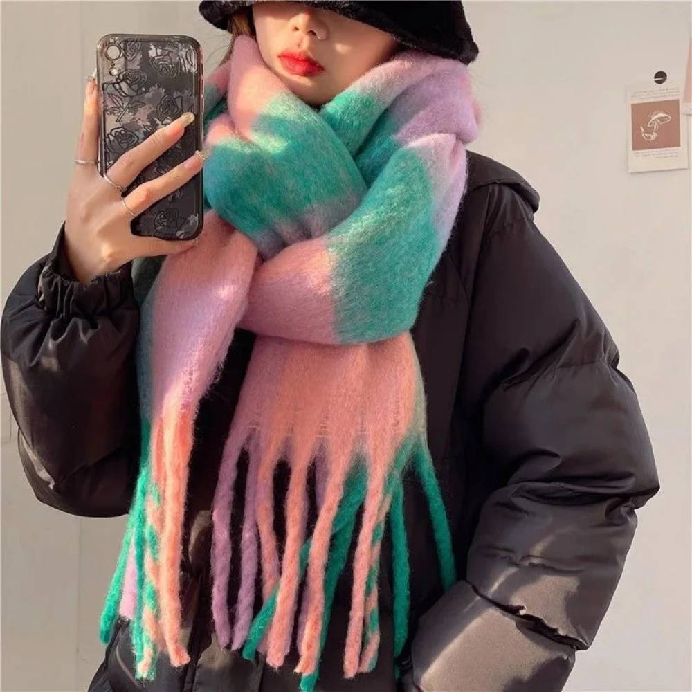 Luxurious Plush Multicolor Cashmere Scarf