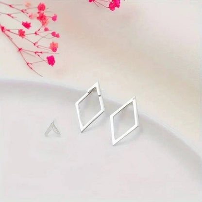 Simple Geometric Stud Earrings, Gold or Silver Tone