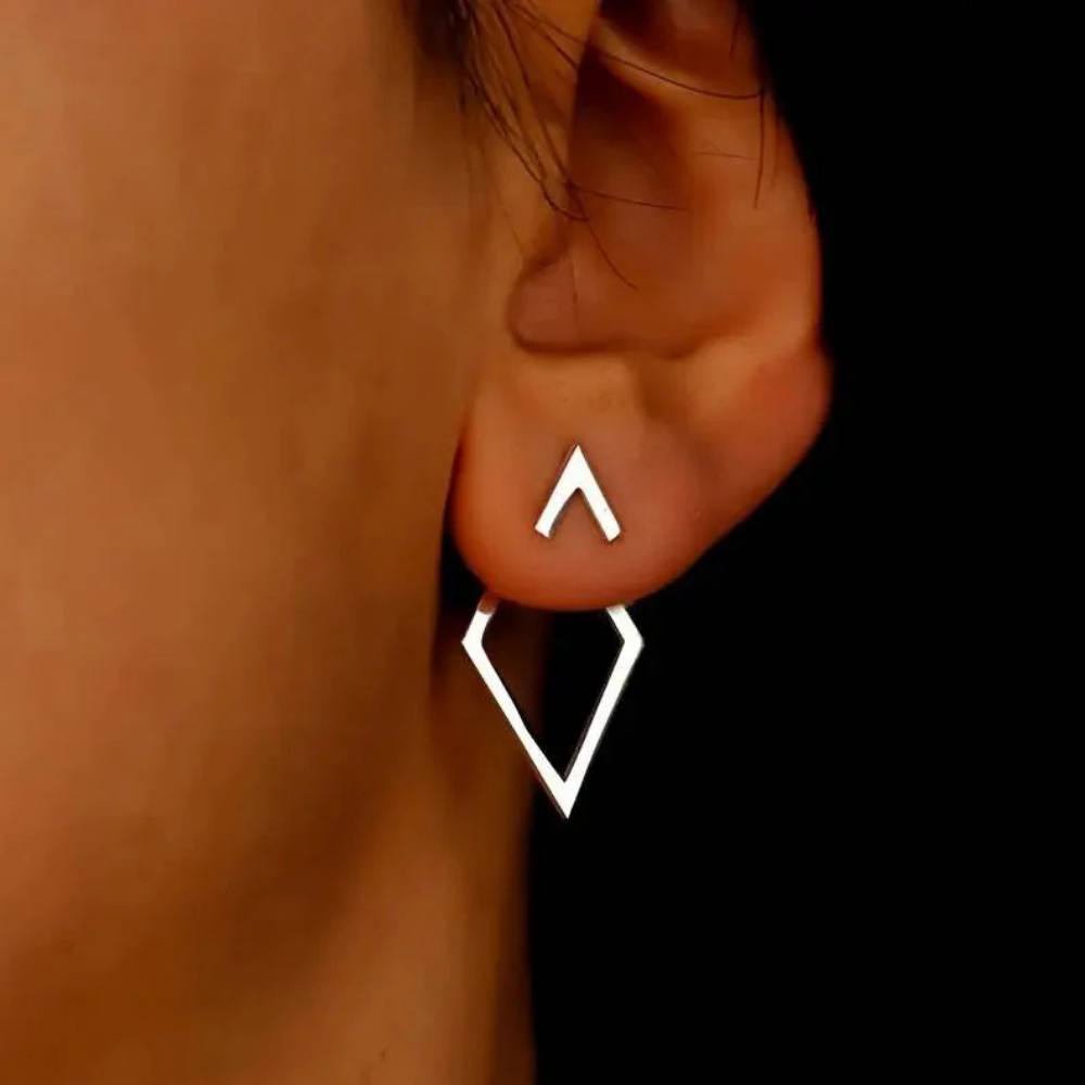 Simple Geometric Stud Earrings, Gold or Silver Tone