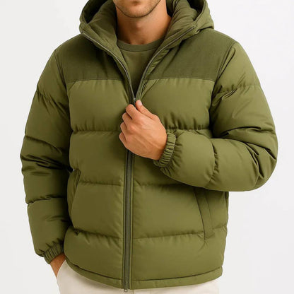 Warm Waterproof Men's Puffer Coat with Hood