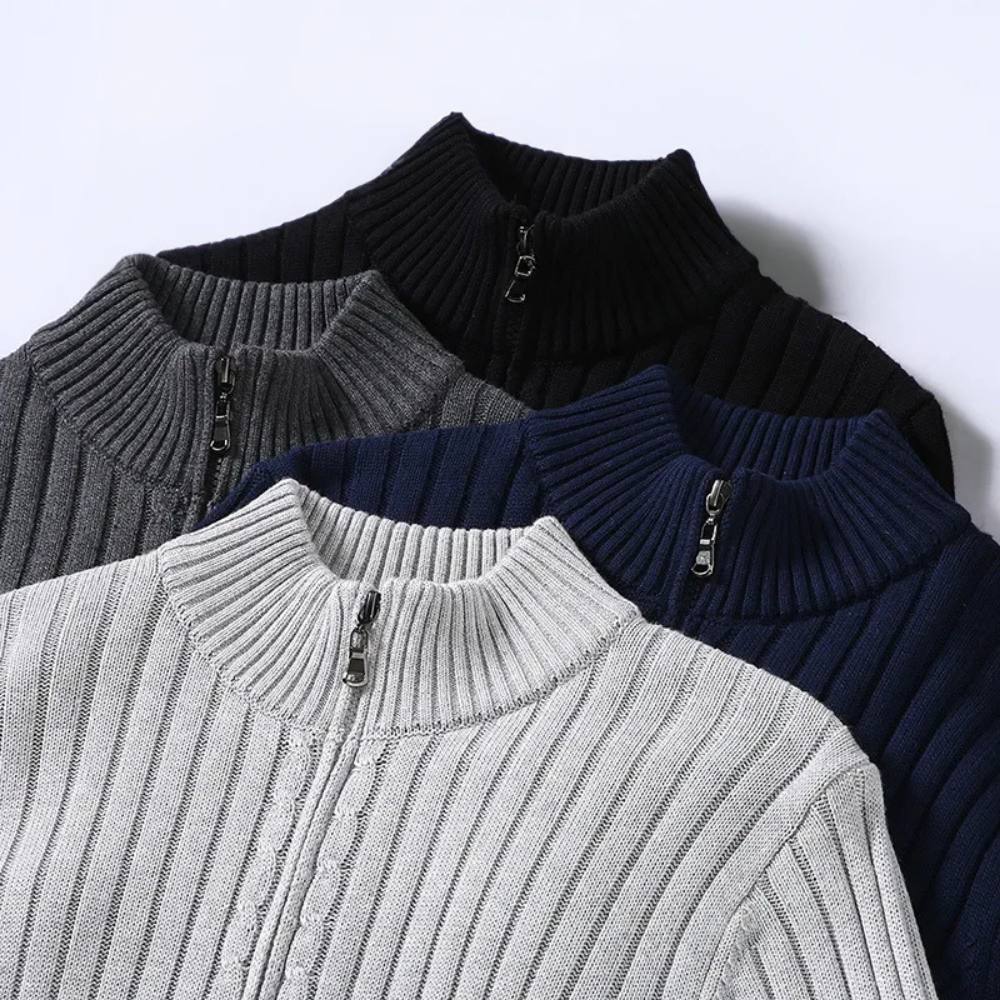 Men's Classic Zip Sweater, Slim Fit Knit Cardigan