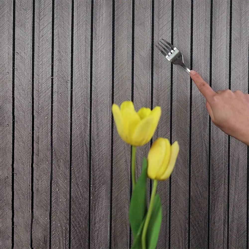 Peel and Stick Wooden Wall Panels with 3D Texture