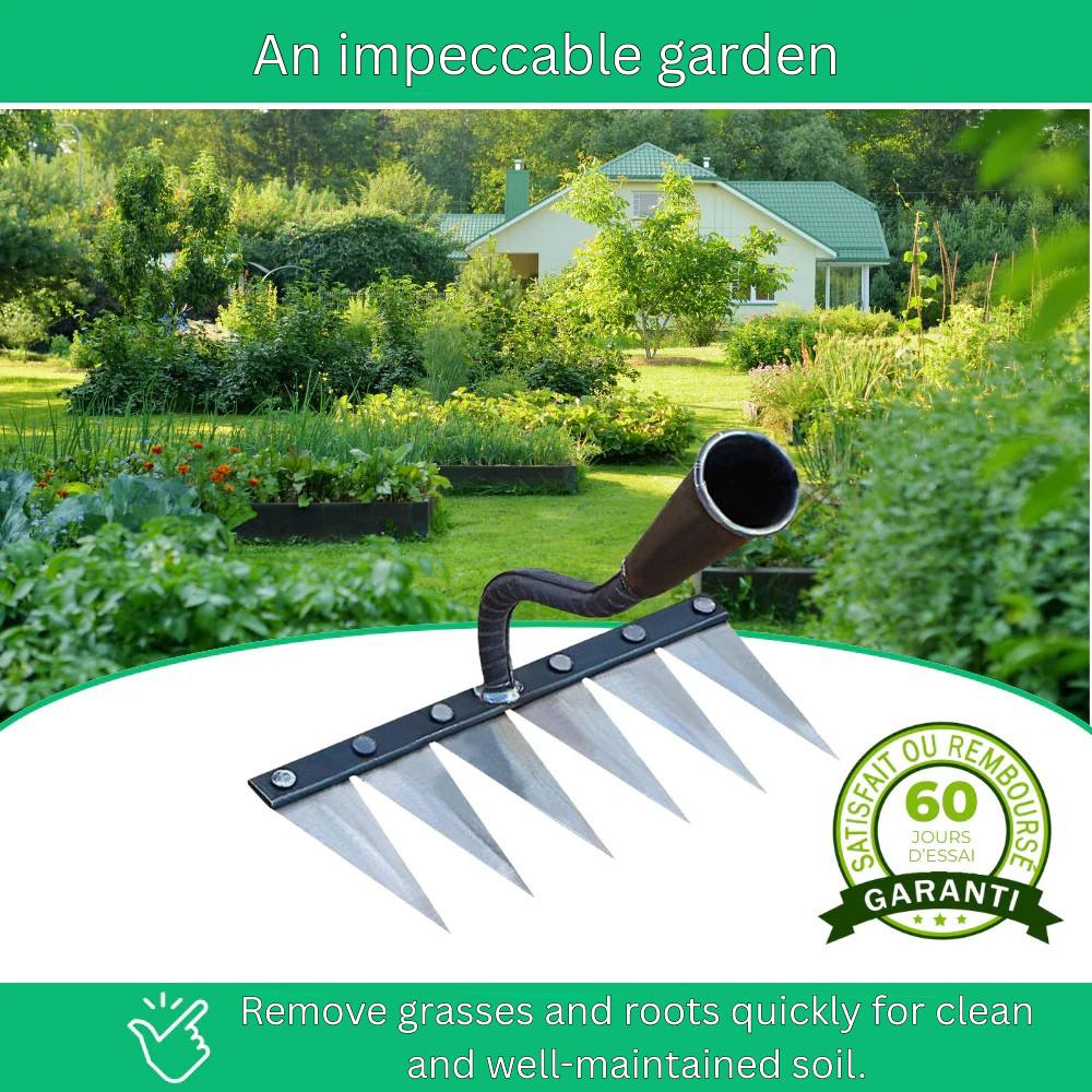 Heavy Duty Garden Rake for Weed Removal