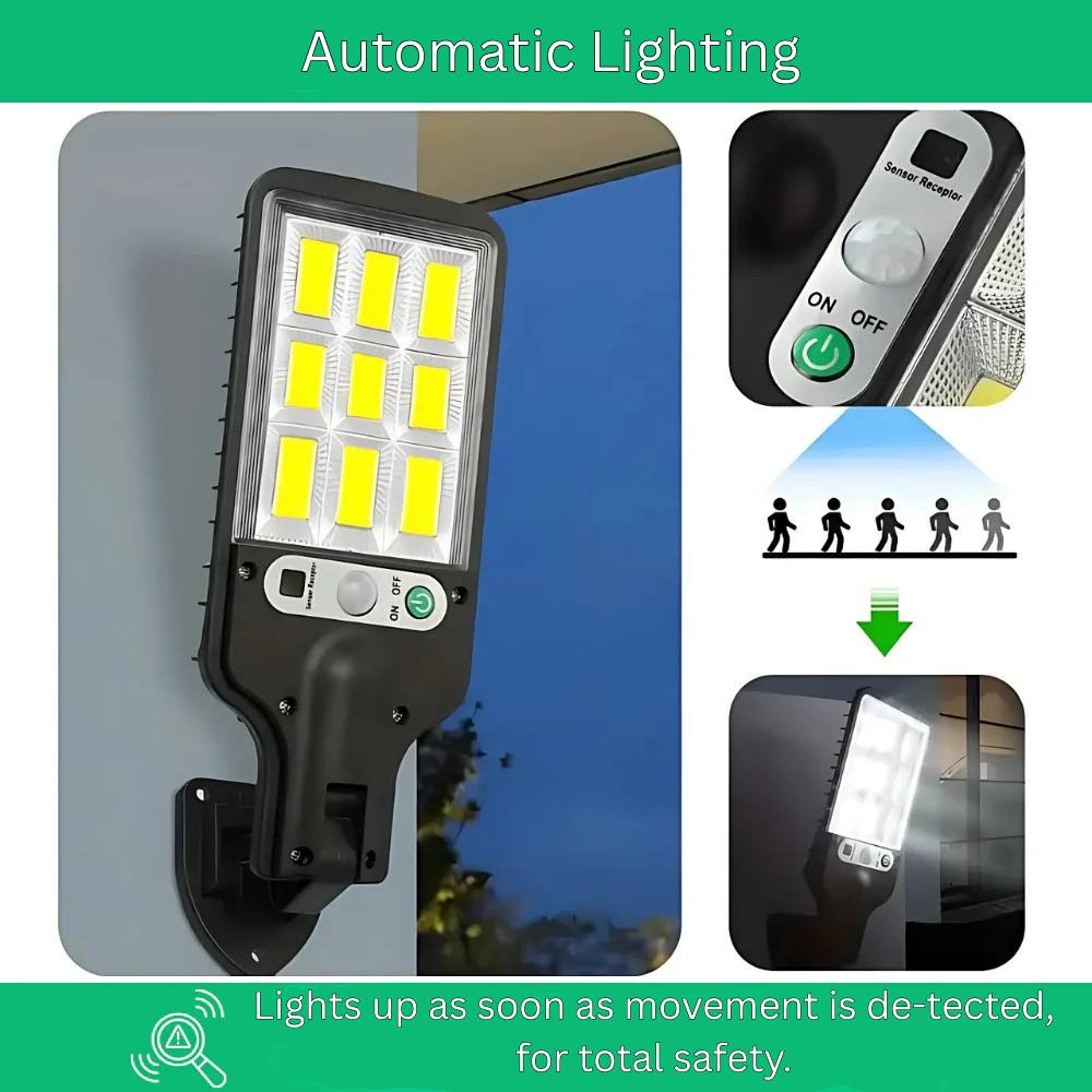 Outdoor Motion Sensor Solar Powered Wall Lamp