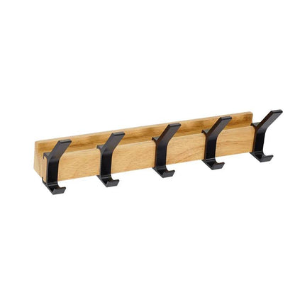 Space Saving 5 Hook Wooden Coat Rack Modern Design