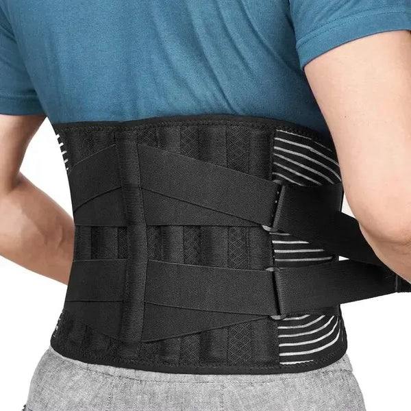 Ergonomic Lumbar Back Brace with Adjustable Steel Support