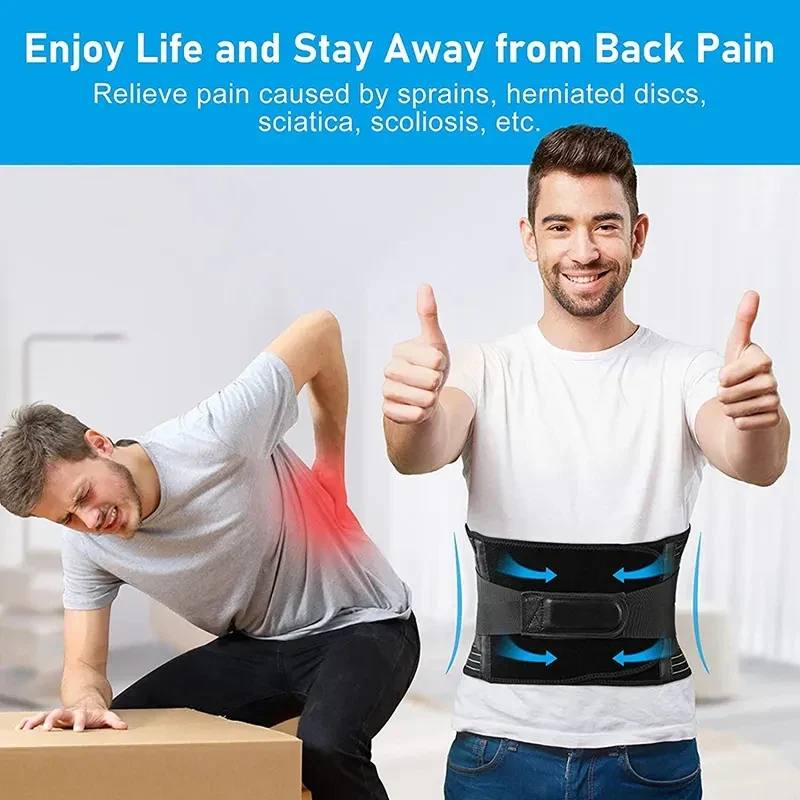 Ergonomic Lumbar Back Brace with Adjustable Steel Support