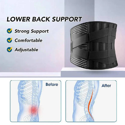 Ergonomic Lumbar Back Brace with Adjustable Steel Support