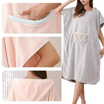 Plush Cozy Hooded Bathrobe for Women