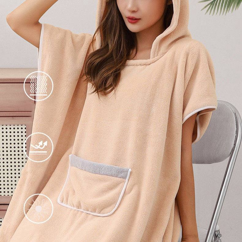 Plush Cozy Hooded Bathrobe for Women