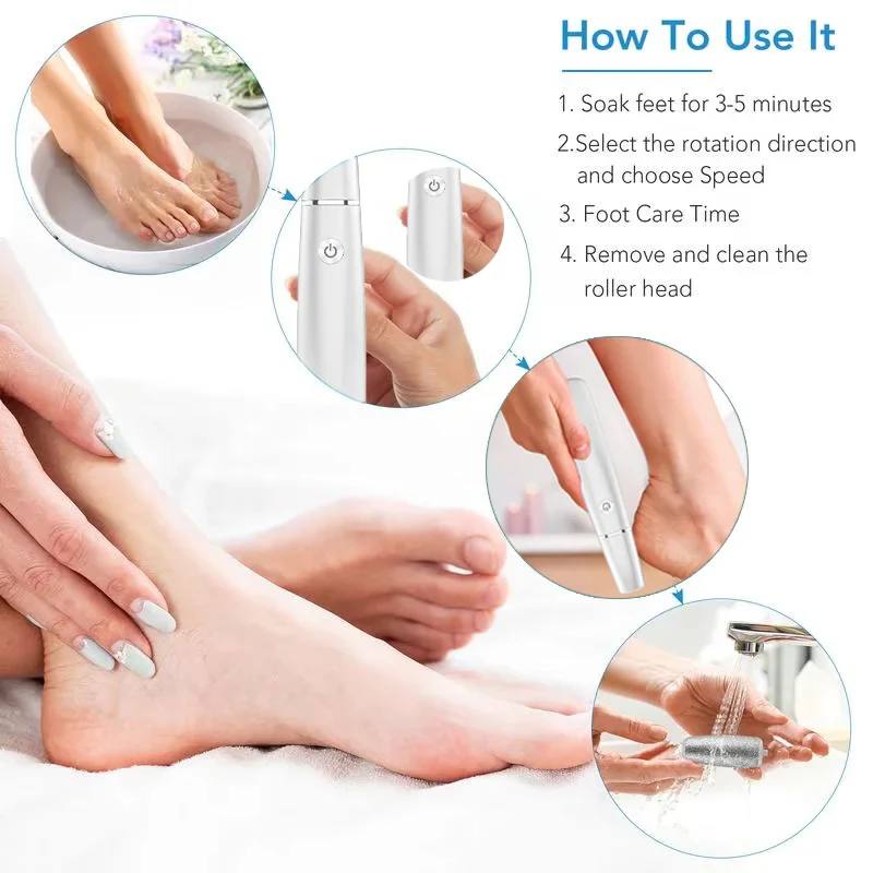 Fast Electric Foot Callus Trimmer with LED Guide