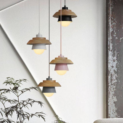 Rustic Wood Drop Ceiling Light