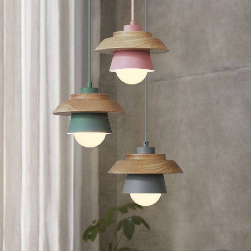 Rustic Wood Drop Ceiling Light
