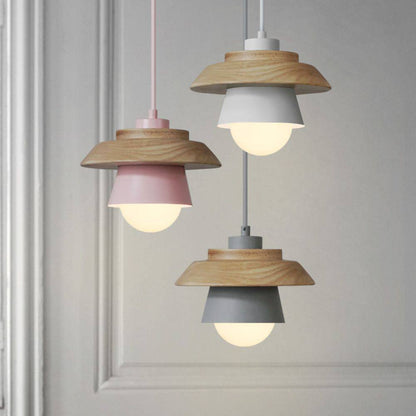Rustic Wood Drop Ceiling Light