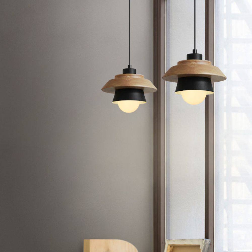 Rustic Wood Drop Ceiling Light - Ortekor