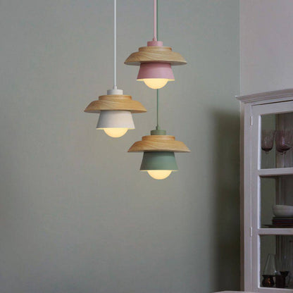 Rustic Wood Drop Ceiling Light