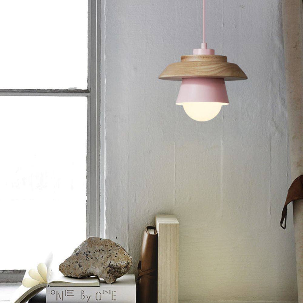 Rustic Wood Drop Ceiling Light