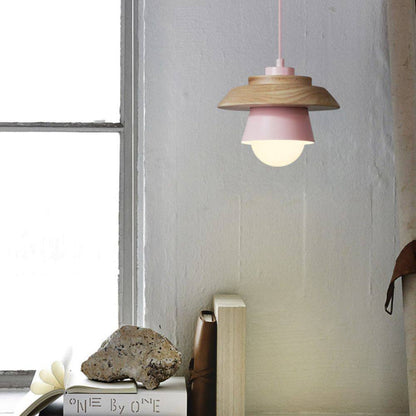 Rustic Wood Drop Ceiling Light
