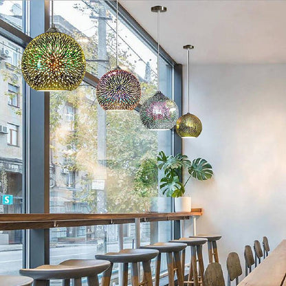 Colorful Hanging Glass Ball Pendant Light