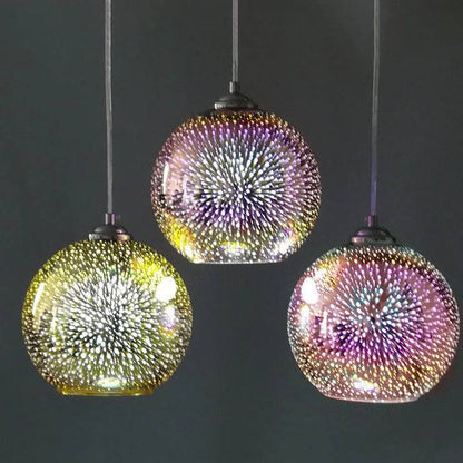 Colorful Hanging Glass Ball Pendant Light