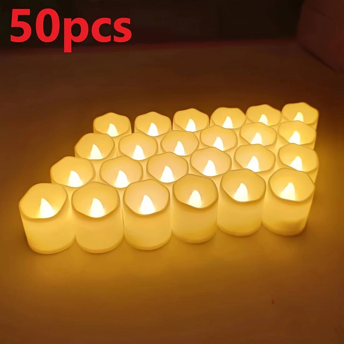 Warm White LED Tea Lights Battery Powered Candles
