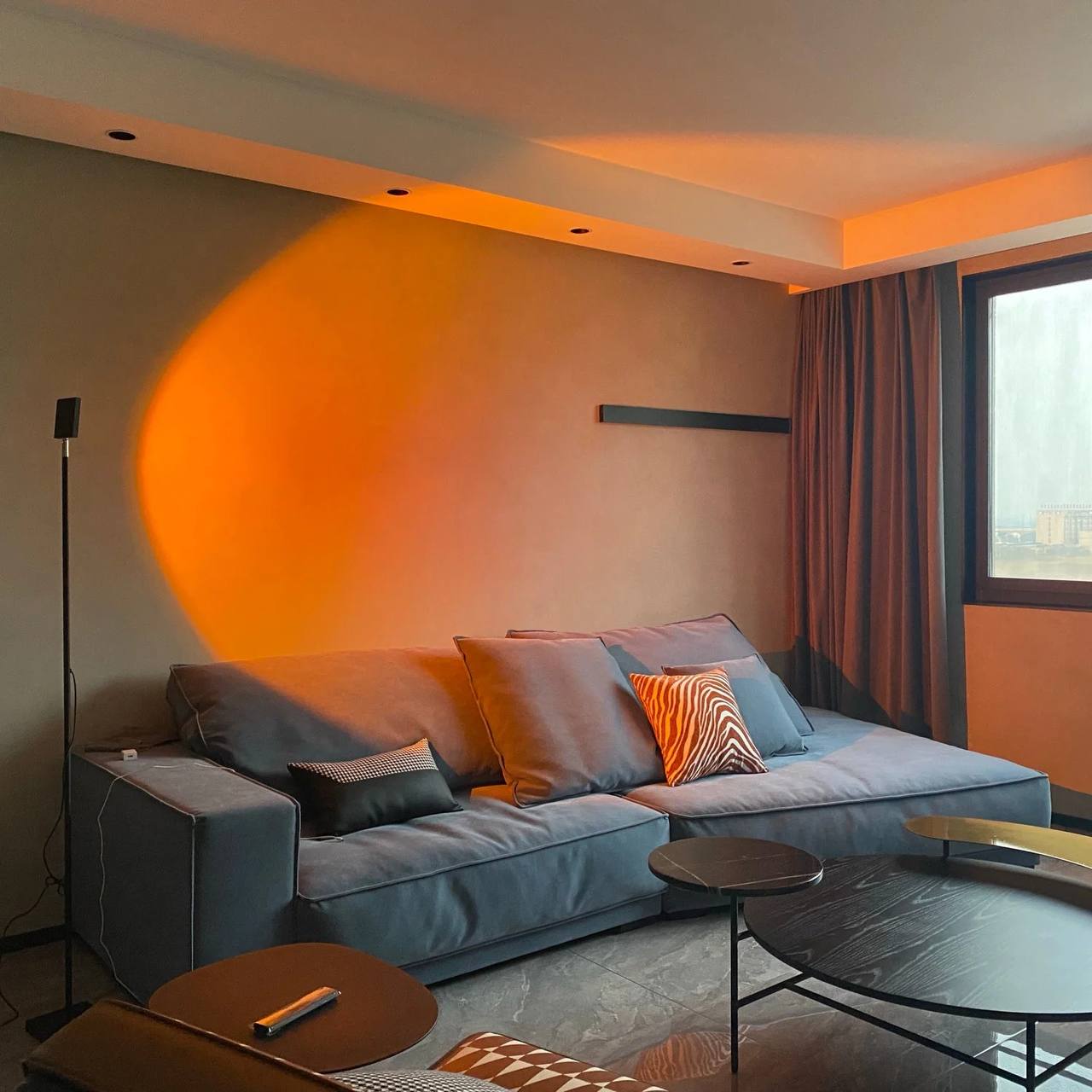 Sleek LED Floor Lamp with Ambient Glow Effect